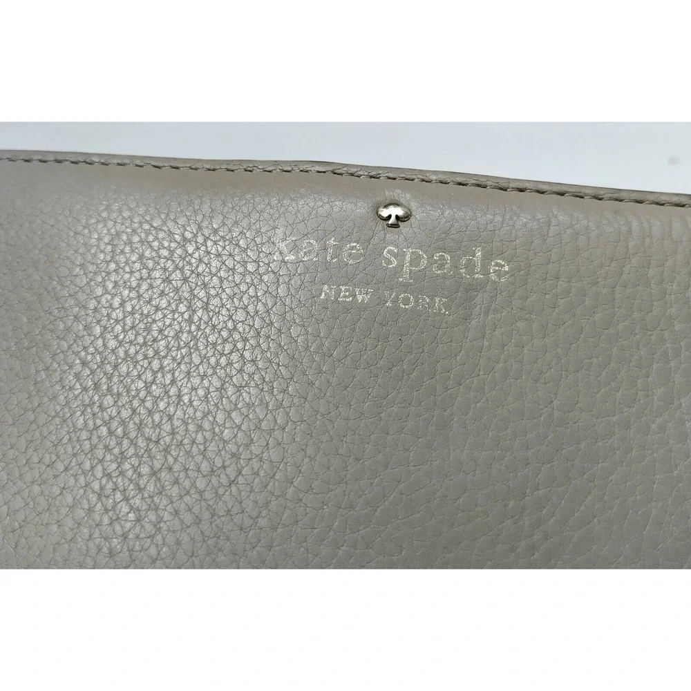 Kate Spade New York Gray Leather Credit Card Bifold Wallet